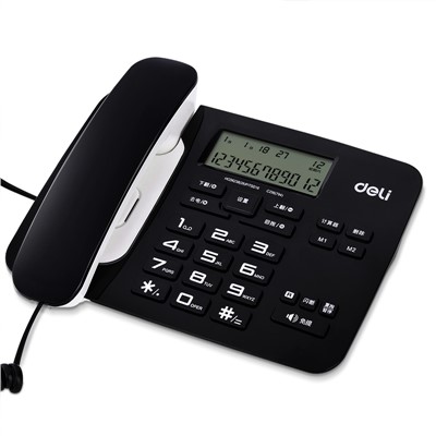 得力（deli）794 来电显示普通电话机/家用座机/办公座机固话固定电话 可接分免电池款 794(黑色)