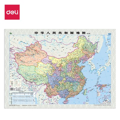 得力18074中国地图(本色)(袋)