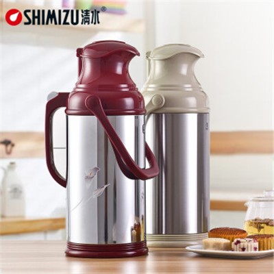 清水/SHIMIZU SM-3272-3.2L 壶 大容量暖壶 不锈钢保温瓶 暖瓶 玻璃内胆 开水瓶